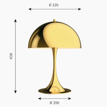 Louis Poulsen Panthella 320 stolová lampa, mosadz