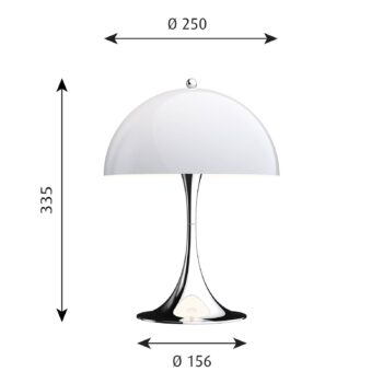 Louis Poulsen Panthella Mini stolová LED, opálová