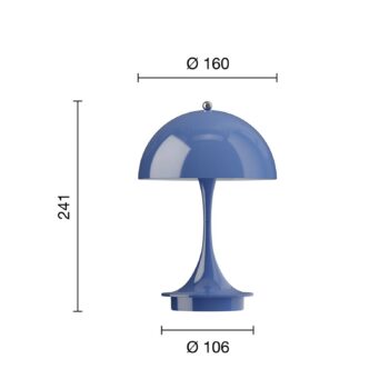 Louis Poulsen Panthella Portable 160 V3, nepriehľadná indigovo modrá