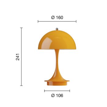 Louis Poulsen Panthella Portable 160 V3, nepriehľadná oranžová