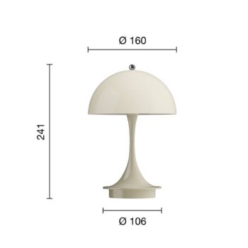 Louis Poulsen Panthella Portable 160 V3, opálovo béžová