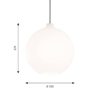 Louis Poulsen Wohlert sklenená závesná lampa Ø35cm