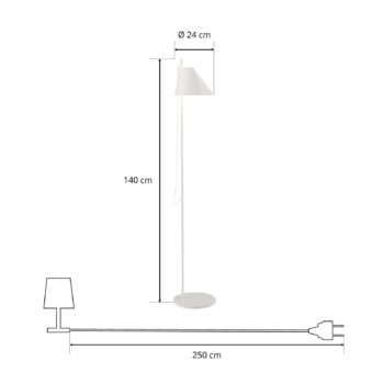 Louis Poulsen Yuh stojaca LED lampa, biela