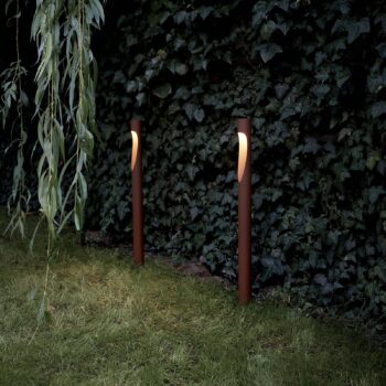 Louis Poulsen cestné svetlo Flindt, 927, corten 70 cm základňa 24 V
