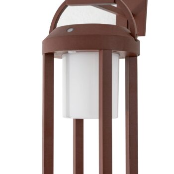 Lucande 2 v 1 LED solárne nástenné svietidlo Tilena, hrdza, okrúhle, hliník