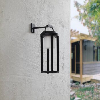 Lucande 2 v 1 LED solárne svetlo Tilena, čierne, okrúhle, hliník