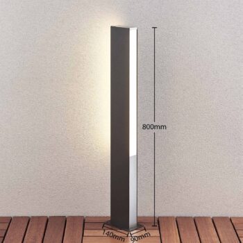 Lucande Aegisa LED lampa na projektor, 80 cm, antracitová, kov, IP54