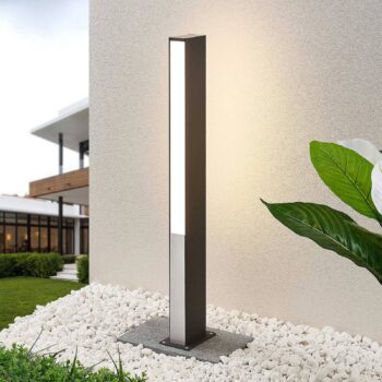Lucande Aegisa LED lampa na projektor, 80 cm, antracitová, kov, IP54