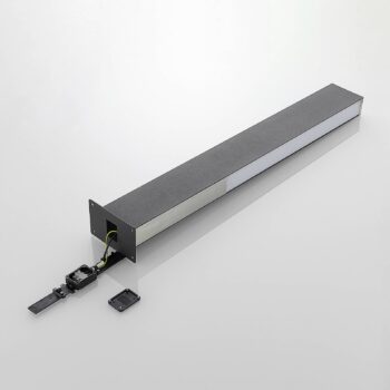 Lucande Aegisa LED lampa na projektor, 80 cm, antracitová, kov, IP54