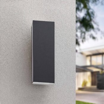 Lucande Aegisa vonkajšie nástenné LED, hranaté