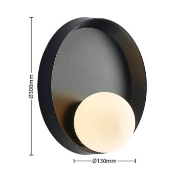 Lucande Andelina nástenné svietidlo okrúhle čierna