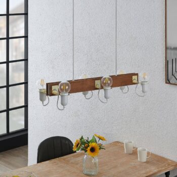 Lucande Becky závesná lampa, 6-plameňová, biela