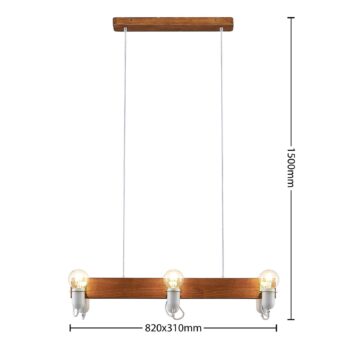 Lucande Becky závesná lampa, 6-plameňová, biela