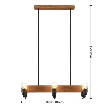 Lucande Becky závesná lampa 6-plameňová, čierna