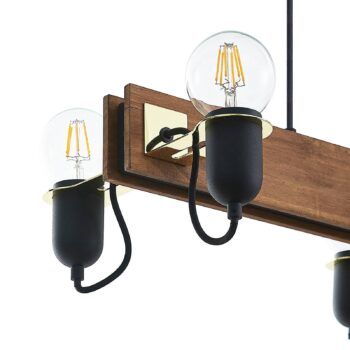 Lucande Becky závesná lampa 6-plameňová, čierna