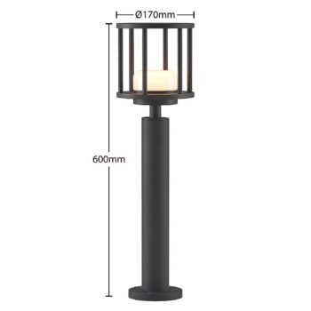 Lucande Berenike 60 cm nástenné svietidlo, tmavosivá, kov, GX53