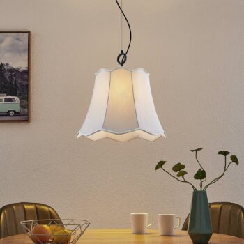 Lucande Binta závesná lampa, 1-pl., striebrosivá