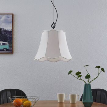 Lucande Binta závesná lampa, 1-pl., striebrosivá