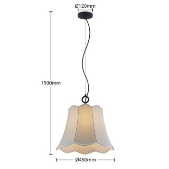 Lucande Binta závesná lampa, 1-pl., striebrosivá