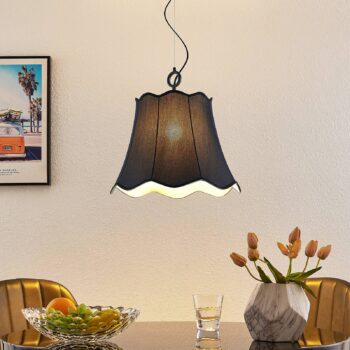 Lucande Binta závesná lampa, 1-plameňová, čierna