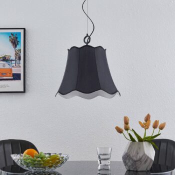Lucande Binta závesná lampa, 1-plameňová, čierna