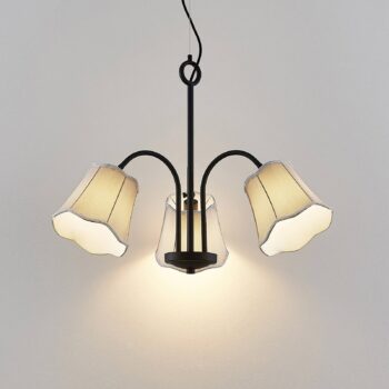 Lucande Binta závesná lampa, 3-pl., striebrosivá