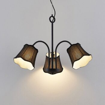 Lucande Binta závesná lampa, 3-plameňová, čierna