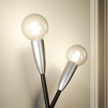 Lucande Carlea nástenná lampa/2-sv./čierna/nikel