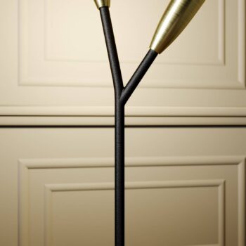 Lucande Carlea stolová lampa, 2 sv., čierna/mosadz