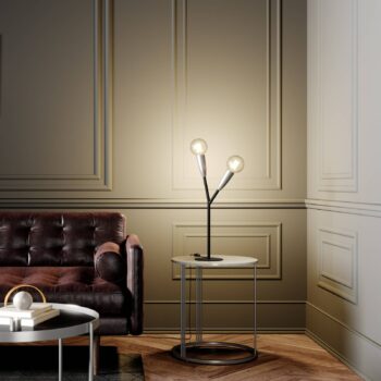 Lucande Carlea stolová lampa, 2 sv. čierna/nikel