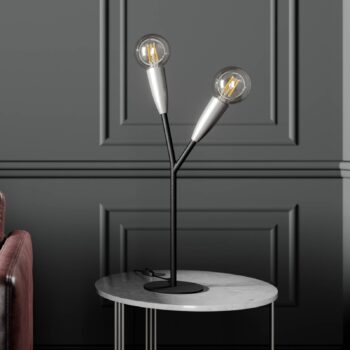 Lucande Carlea stolová lampa, 2 sv. čierna/nikel
