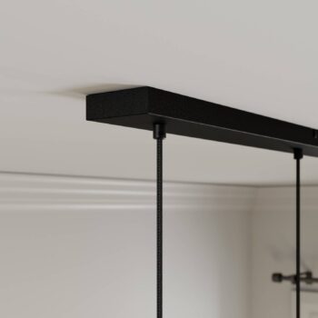 Lucande Carlea závesná lampa, 8 sv./čierna, nikel