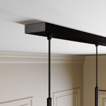 Lucande Carlea závesná lampa, 8 sv./čierna/mosadz