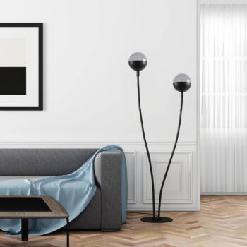 Lucande Dustian stojaca lampa, 2 svetelné zdroje