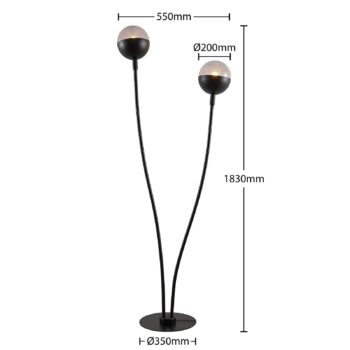 Lucande Dustian stojaca lampa, 2 svetelné zdroje