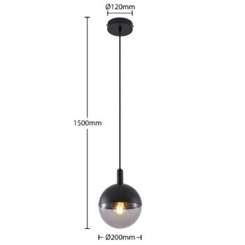 Lucande Dustian závesná lampa, sklenená guľa