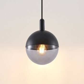 Lucande Dustian závesná lampa, sklenená guľa
