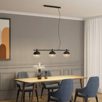 Lucande Dustian závesné svietidlo, 3-pl, 124 cm