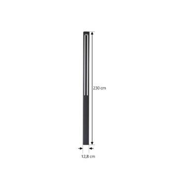 Lucande Exterierove LED svietidla Pirron, 230 cm, antracitová, IP65
