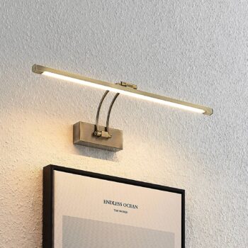 Lucande Felena LED obrazová lampa, mosadz