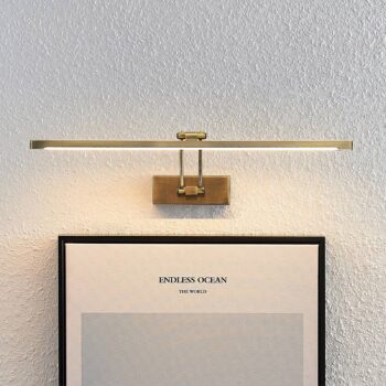 Lucande Felena LED obrazová lampa, mosadz