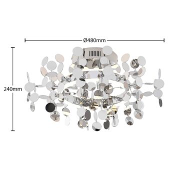 Lucande Glimmo stropné LED svetlo, chróm