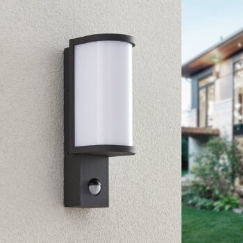 Lucande Jokum LED nástenná lampa, IP54, snímač