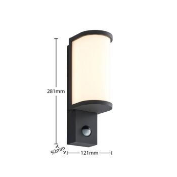 Lucande Jokum LED nástenná lampa, IP54, snímač