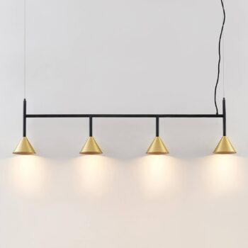 Lucande Kartio závesná lampa, mosadz