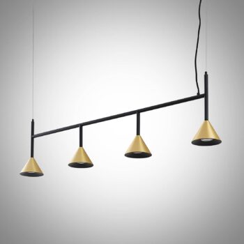 Lucande Kartio závesná lampa, mosadz