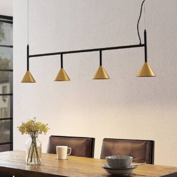 Lucande Kartio závesná lampa, mosadz