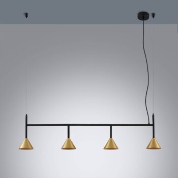 Lucande Kartio závesná lampa, mosadz