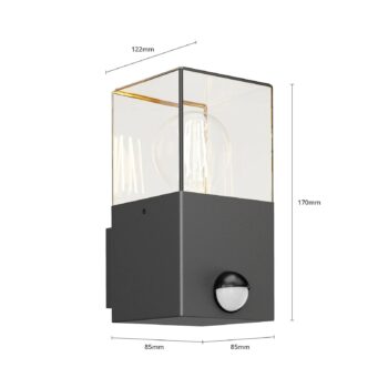 Lucande Keke vonkajšia nástenná lampa so snímačom