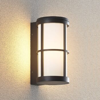 Lucande Kelini vonkajšia nástenná lampa, tmavosivá
